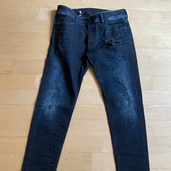 Diesel mens jeans "Sleenker" sz 33 button fly slim skinny distressed - Picture 1 of 8